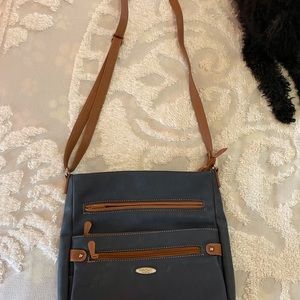 MultiSac Indigo & Cognac Lorraine  Crossbody Purse